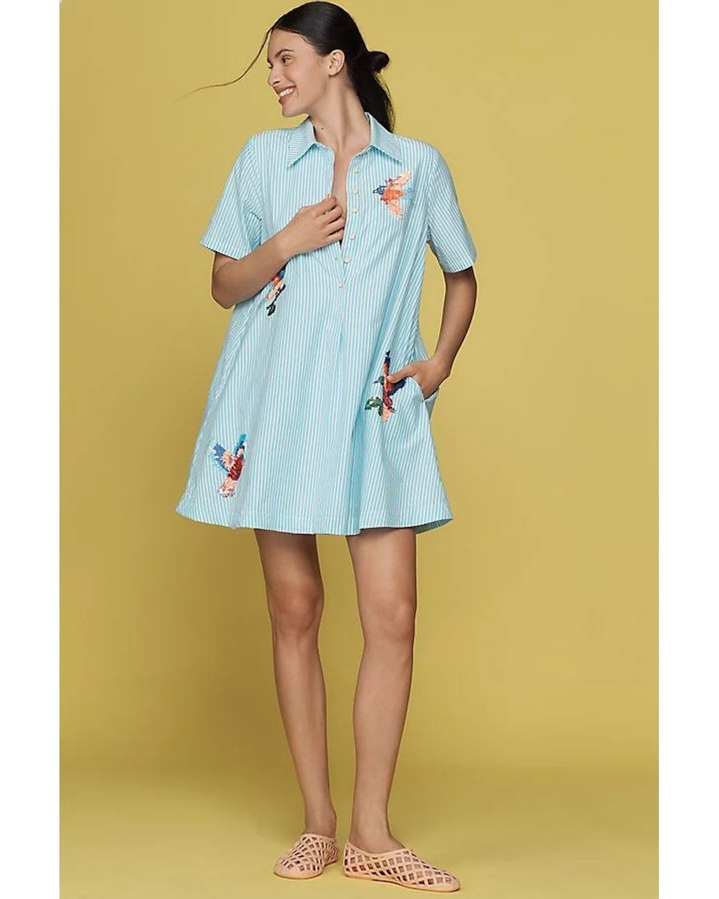 Anthropologie Dress L Striped