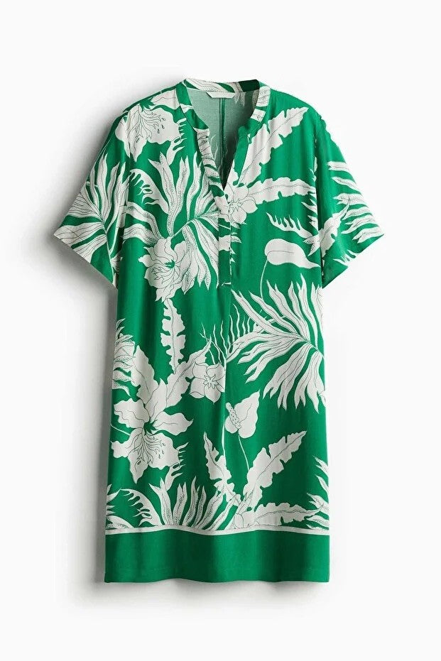 H&M Dress M Green Floral