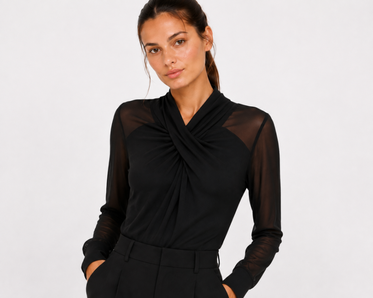 Karen Millen Blouse UK 10 Black