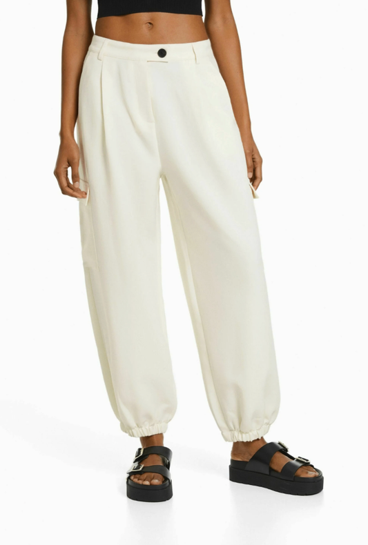 Bershka Pants S Beige