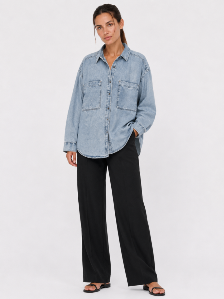Aerie Shirt S Light Blue Denim