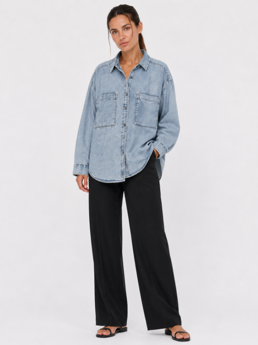 Aerie Shirt S Light Blue Denim