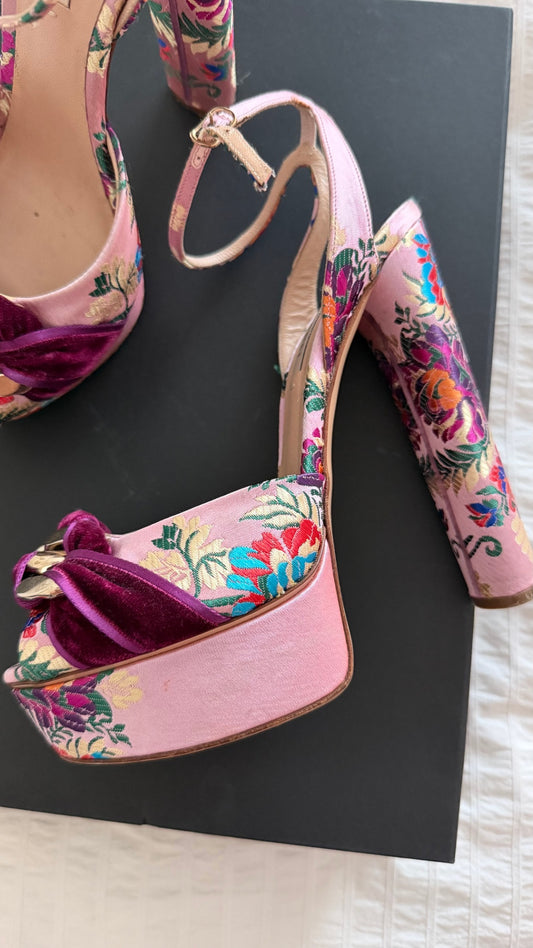 Casadei Sandals 38 Pink/Multicolor