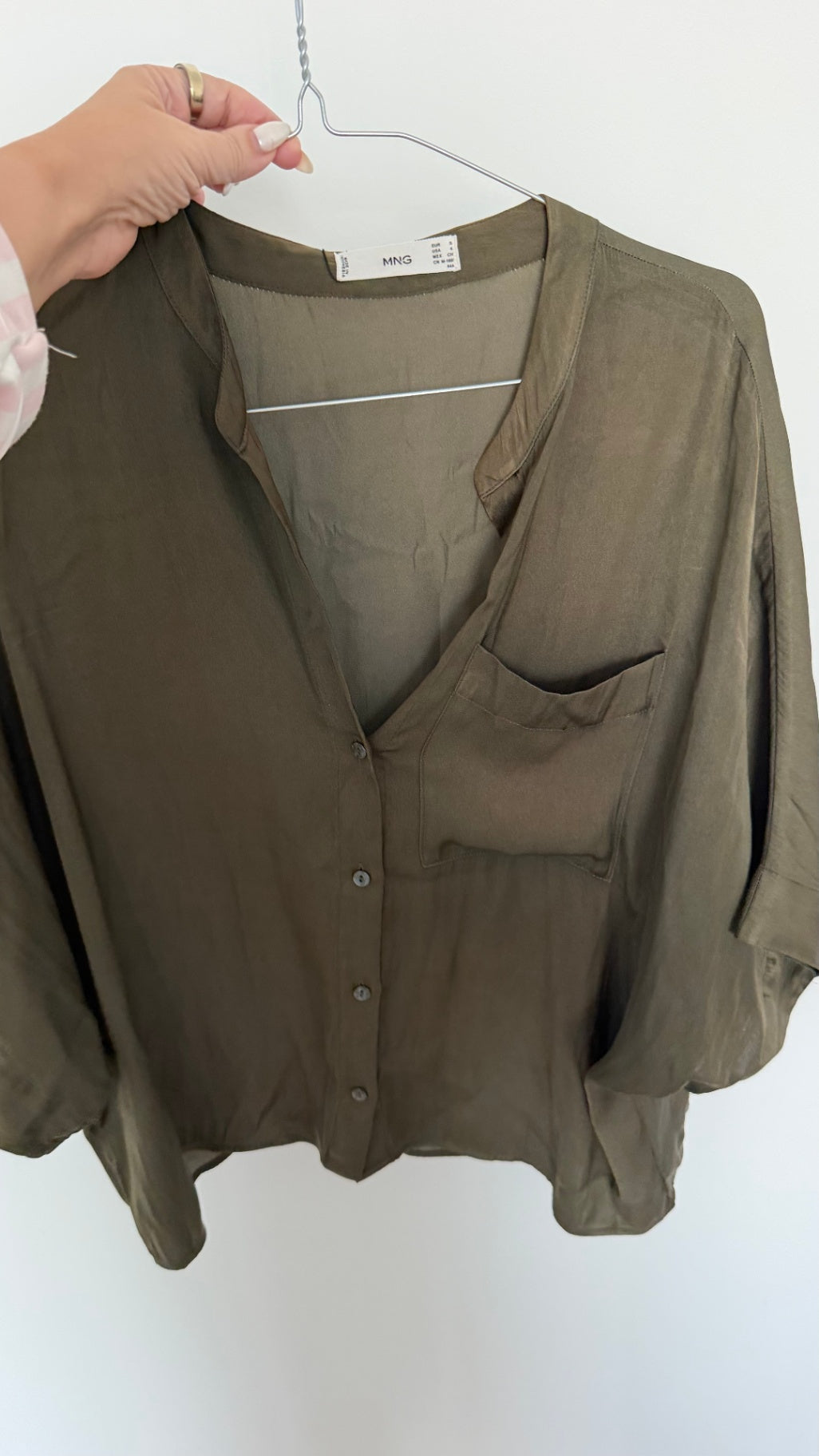 MNG Blouse S Olive Green