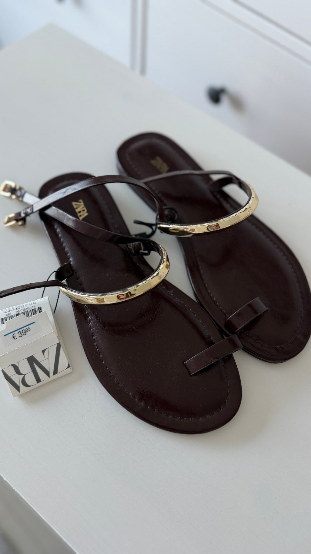 ZARA Sandals EU 38 Dark Brown