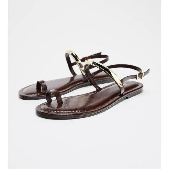 ZARA Sandals EU 38 Dark Brown