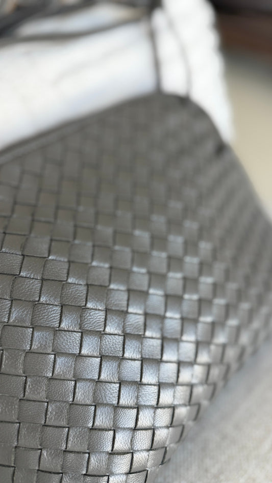 Dark Gray Woven Crossbody Bag
