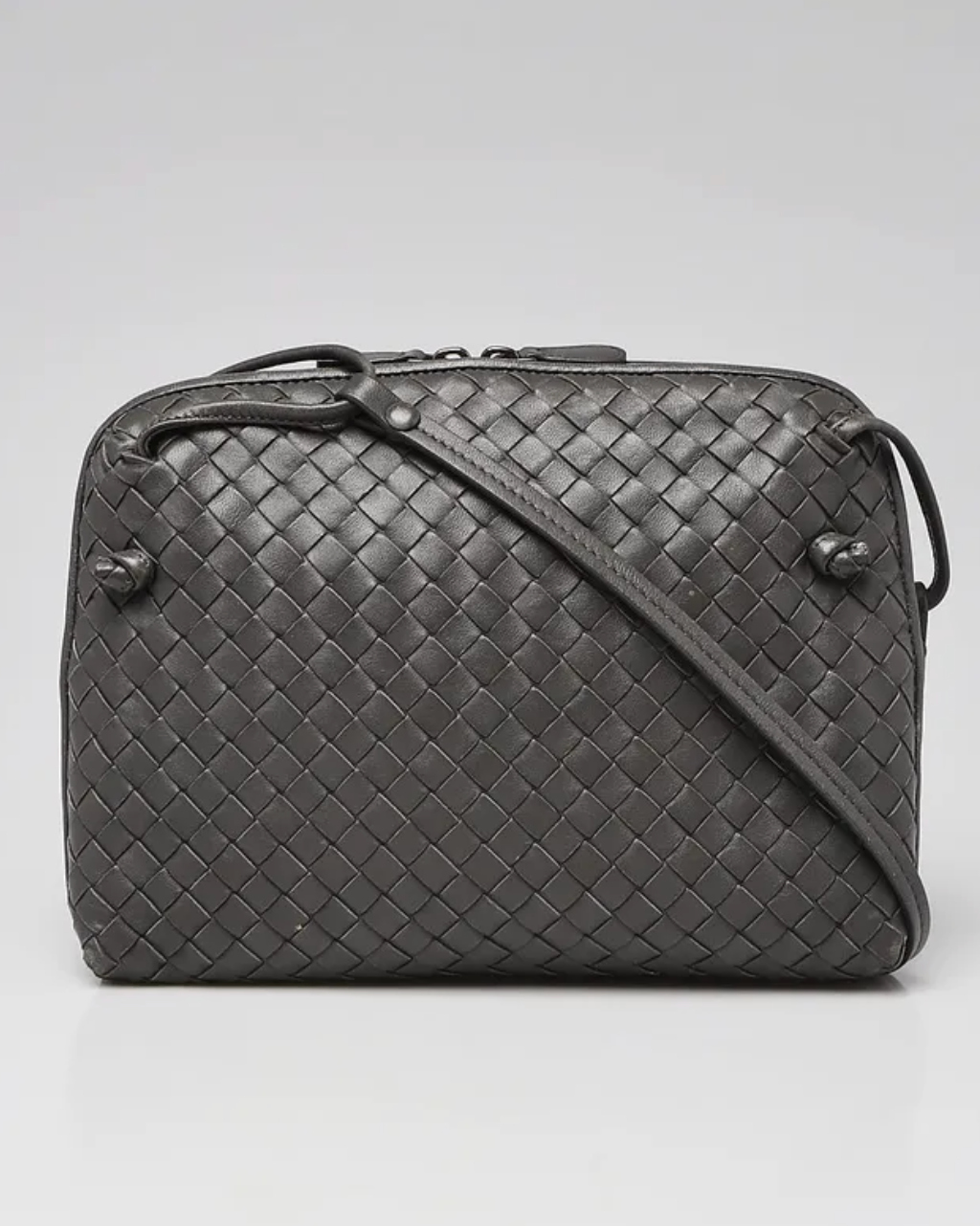 Dark Gray Woven Crossbody Bag