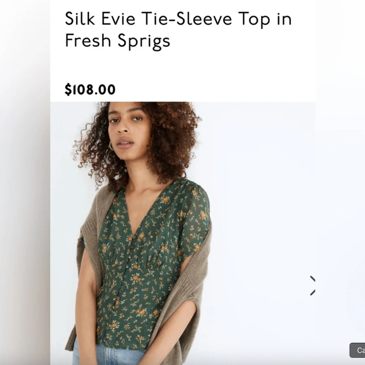 Madewell Blouse US 4 / UK 8 Green