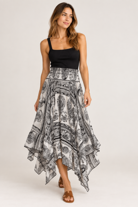Lapis Skirt O/S Black and White