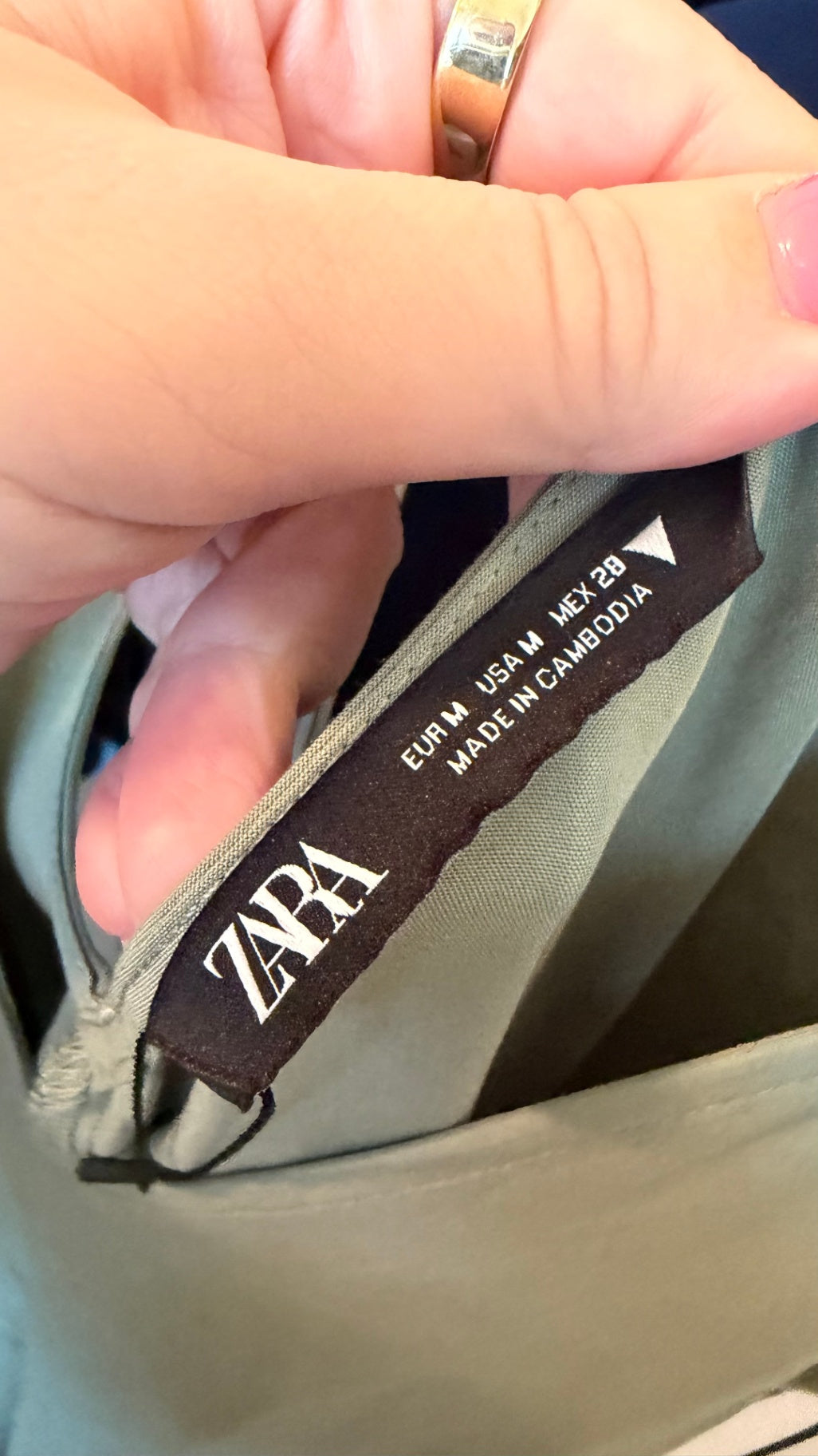 Zara Dress M Sage Green