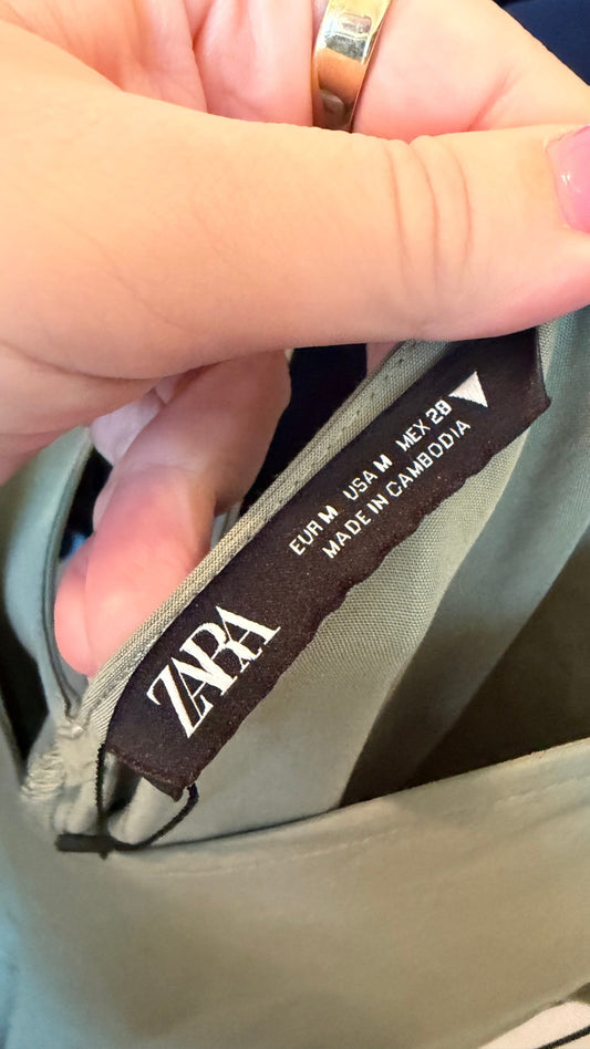 Zara Dress M Sage Green