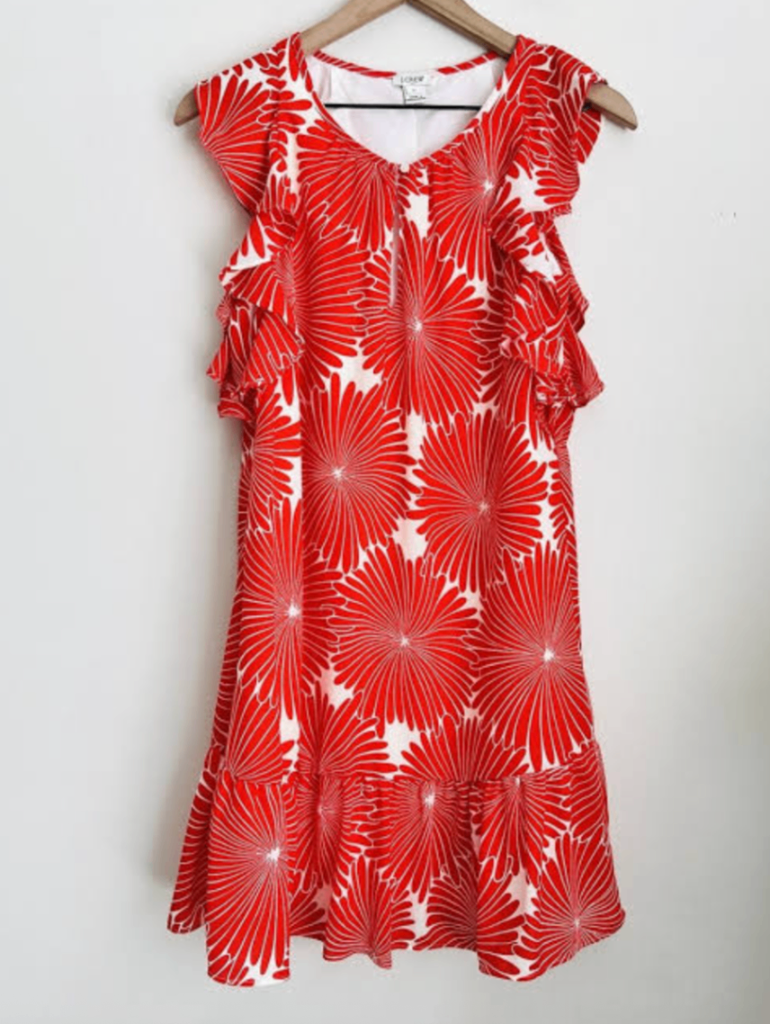 J.Crew Dress XXS Red and White
