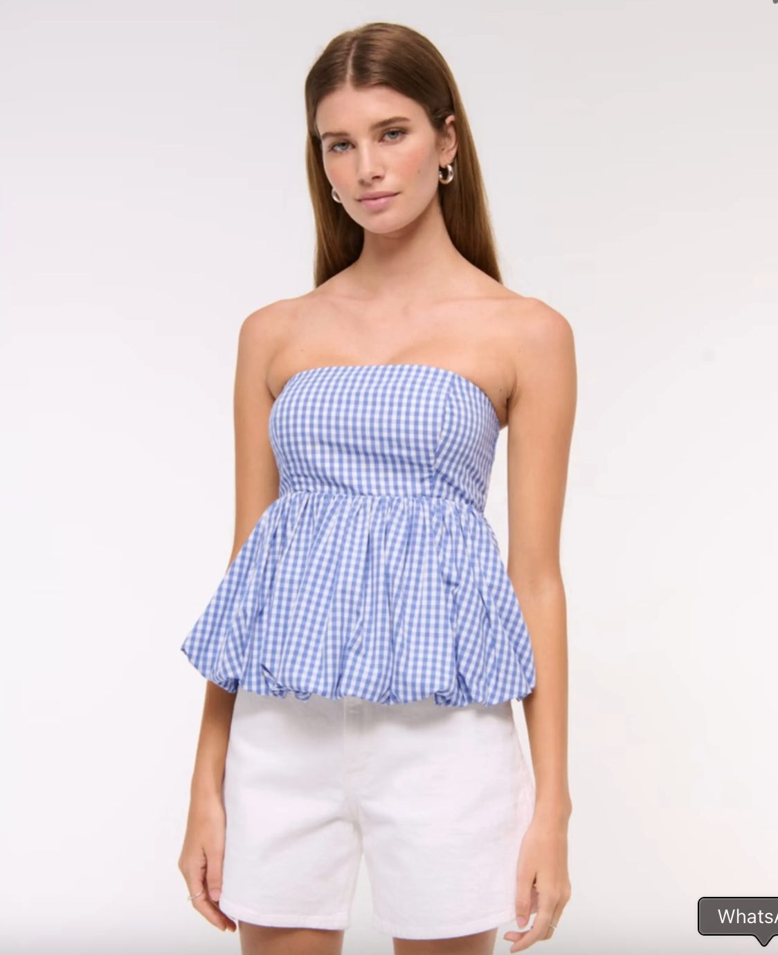 Abercrombie & Fitch Top S Blue and White