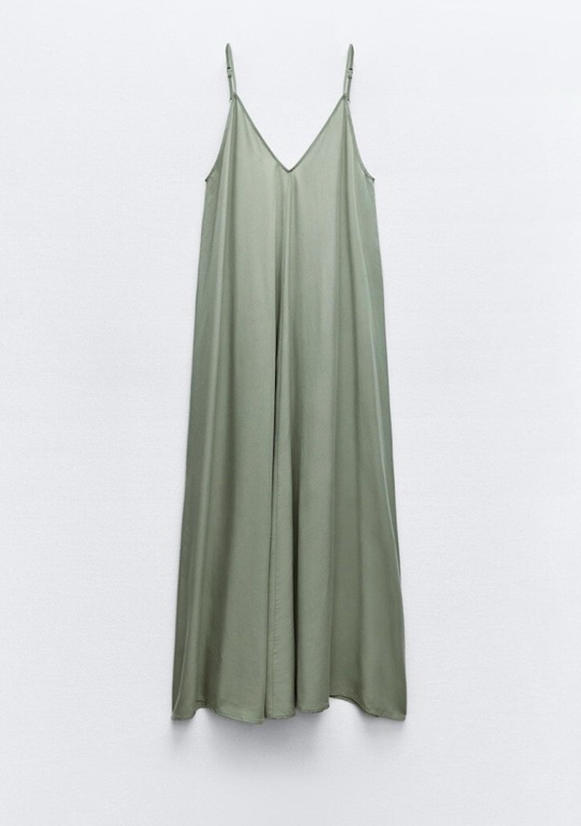 Zara Dress M Sage Green