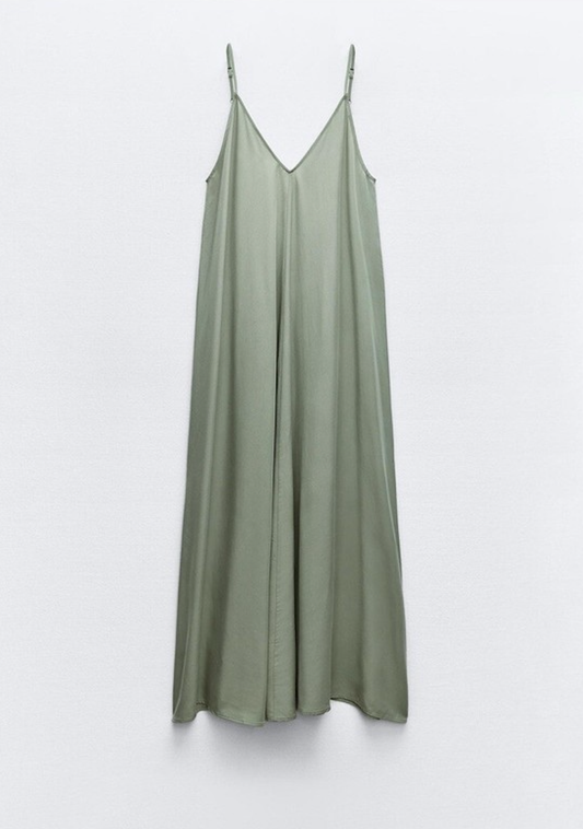 Zara Dress M Sage Green