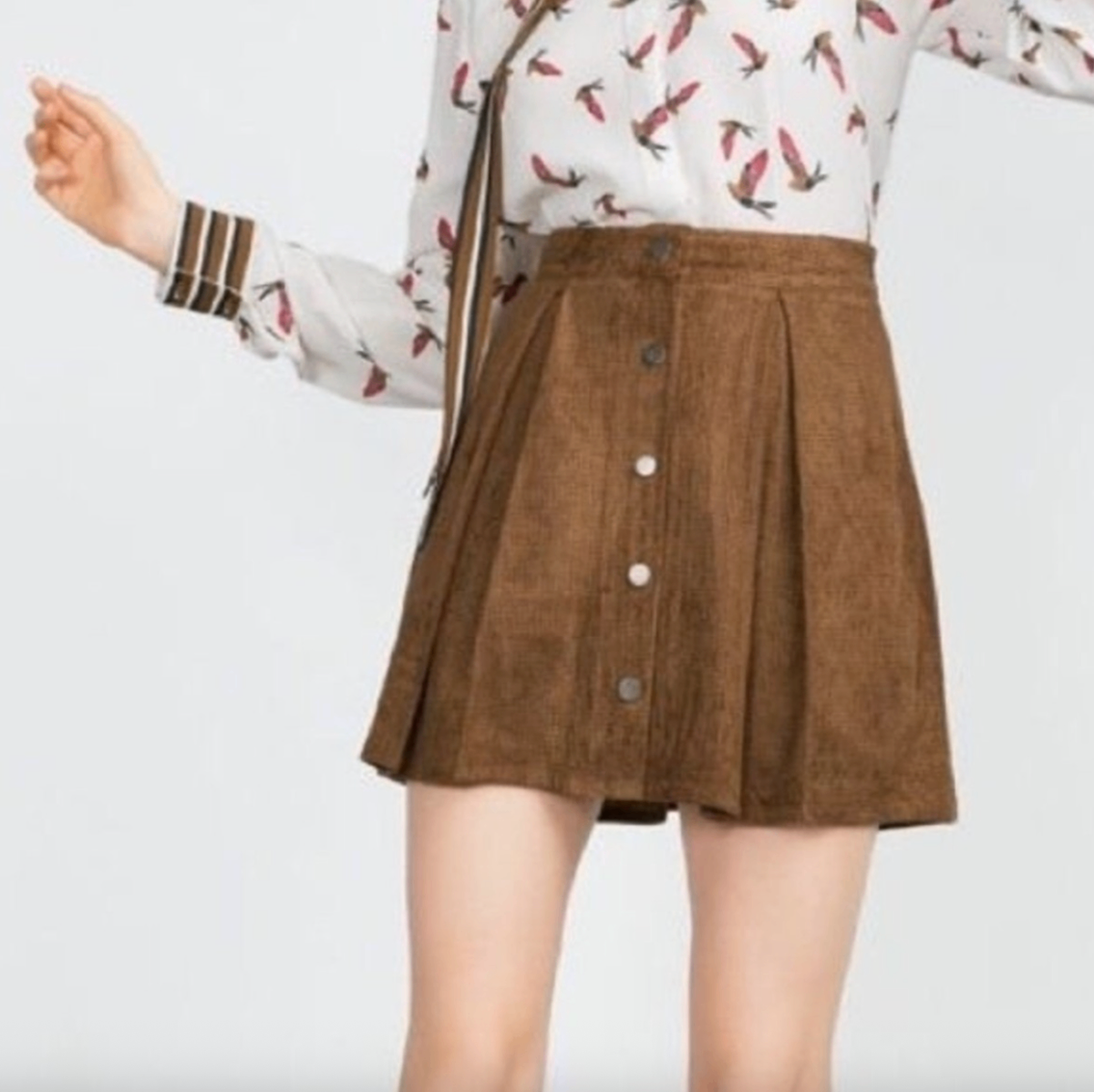 Zara Basic Skirt XS Brown
