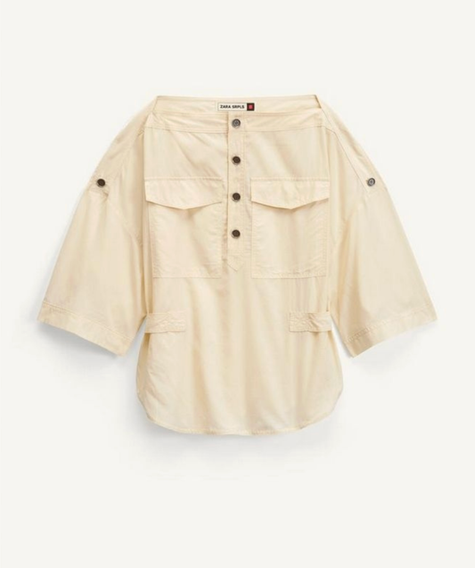 Zara SRPLS Shirt M Cream