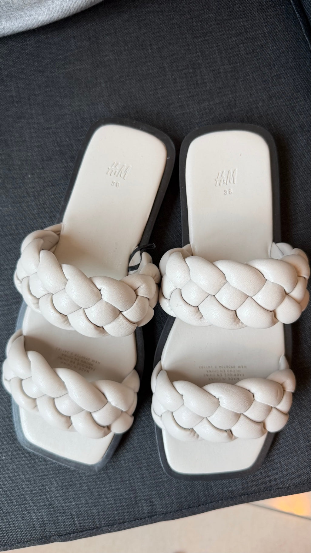 H&M Braided Sandals 38 Cream